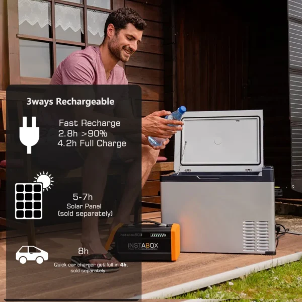 Instabox Portable Power Station IP23 AC 600W Solar Generator LiFePO4 Battery, - Image 6