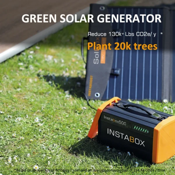 Instabox Portable Power Station IP23 AC 600W Solar Generator LiFePO4 Battery, - Image 5
