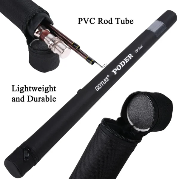 Goture PODER Fly Rod for Trout Bass 2.7M/9FT 4 Sections 4/5/7/8WT Fly Fishing Rod with Tube