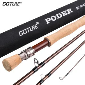Goture PODER Fly Rod for Trout Bass 2.7M/9FT 4 Sections 4/5/7/8WT Fly Fishing Rod with Tube