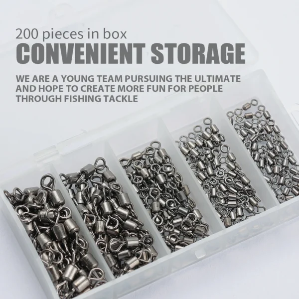 LUSHANER  200pcs/lot All Size Swivel for Fishing