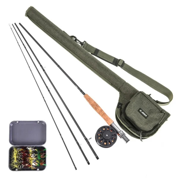 Hewolf's  9ft 2.74m 4/5 5/6 6/7 7/8 Carbon Fiber Fly Rods and Fly Fishing Reel Combo kit