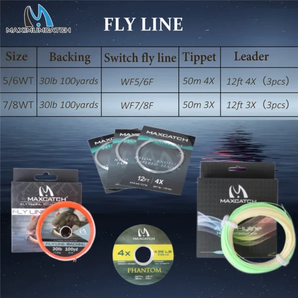 Maximumcatch 4-8WT Switch Fly Fishing Rod Full Kit 10-11FT Moderate Fast Action