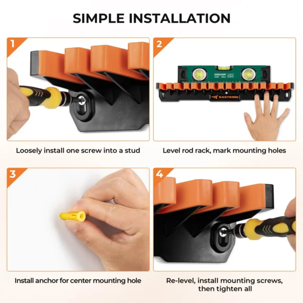 KastKing Patented V15 Vertical Fishing Rod Holder Wall Mounted - Image 5