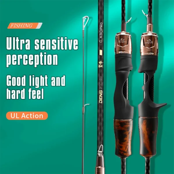 NYA ultra-light Solid Tip Baitcasting/Spinning Fishing Rod Wood - Image 3