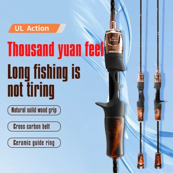 NYA ultra-light Solid Tip Baitcasting/Spinning Fishing Rod Wood - Image 2