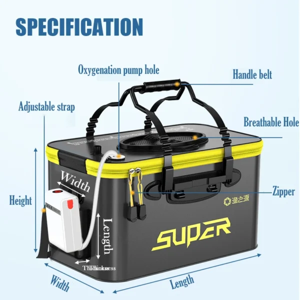 Portable Fishing Bucket Live Fish Box - Image 3