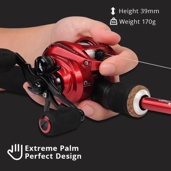 KastKing Spartacus II Baitcasting Reel 8KG Max Drag 7+1 Ball Bearings 7.2:1 High Speed Gear Ratio