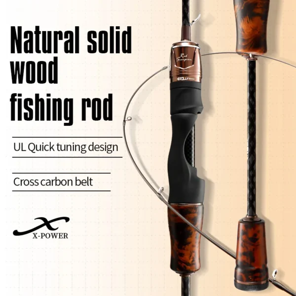 NYA ultra-light Solid Tip Baitcasting/Spinning Fishing Rod Wood