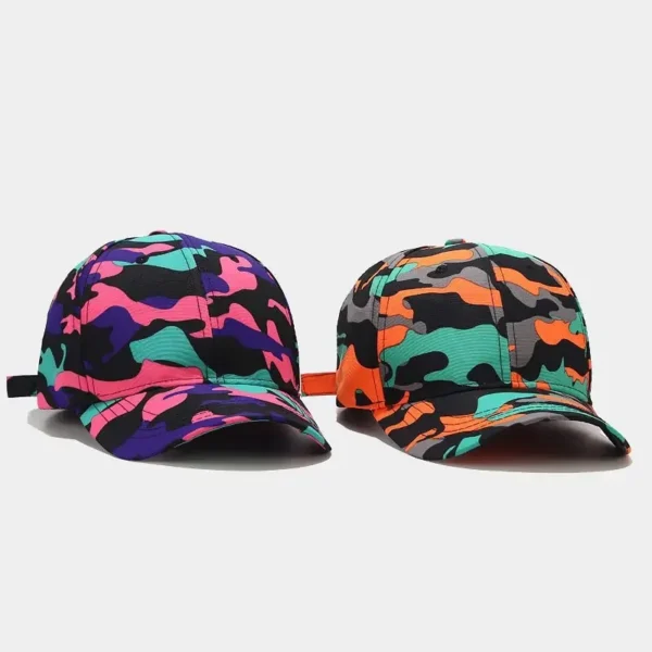 Camouflage Printed Cotton Baseball Cap - Image 2