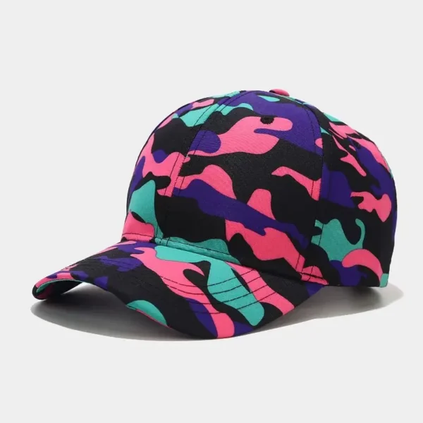 Camouflage Printed Cotton Baseball Cap - Image 3