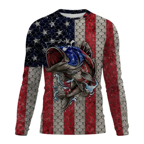 Fishing Graphic 3D T Shirt Long Sleeve - Image 7