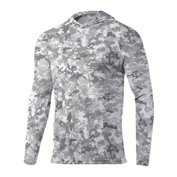 Men Sun Protection Hooded Fishing T-shirts UPF 50+ Long Sleeve - Image 21