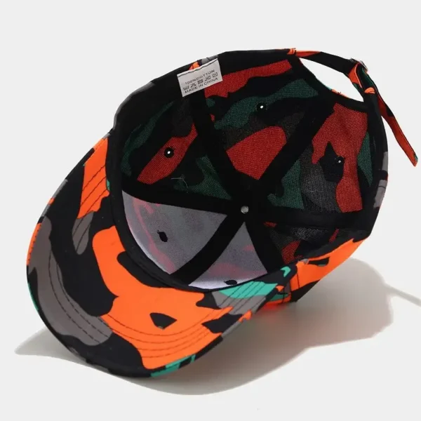 Camouflage Printed Cotton Baseball Cap - Image 6