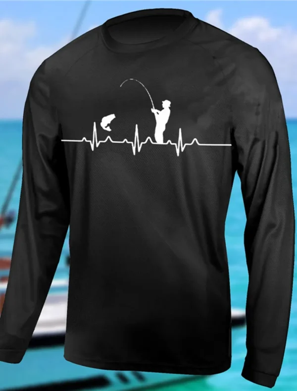 Men Fishing Shirt Long Sleeve UV Protection Breathable - Image 3
