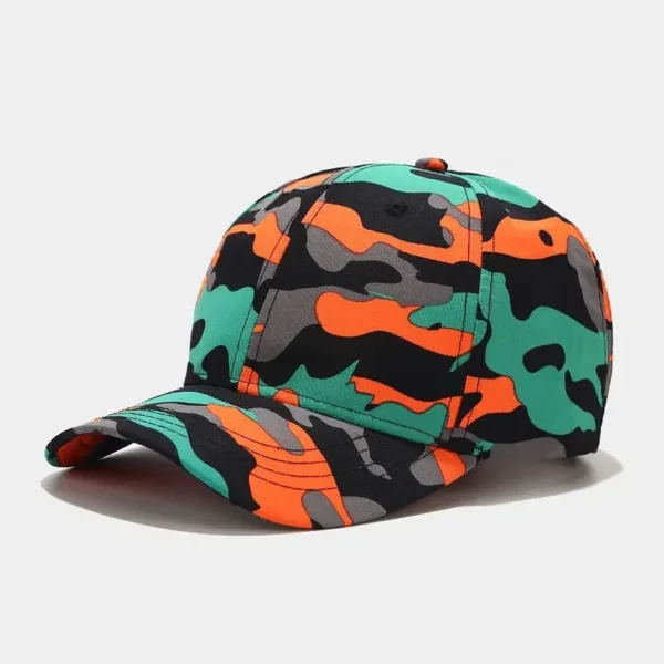 Camouflage Printed Cotton Baseball Cap - Image 7