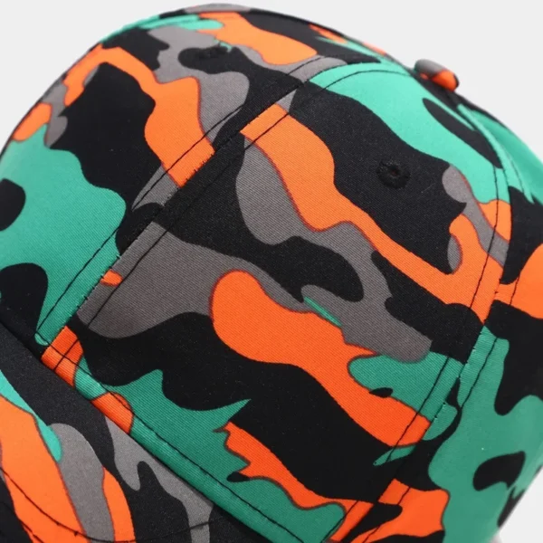 Camouflage Printed Cotton Baseball Cap - Image 5