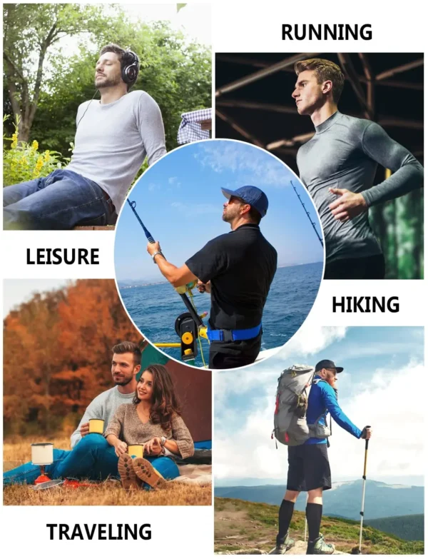 Men Sun Protection Hooded Fishing T-shirts UPF 50+ Long Sleeve - Image 5