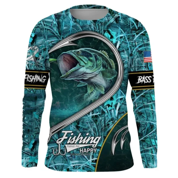 Fish 3D Print Summer Fishing T-shirt Casual Long Sleeve