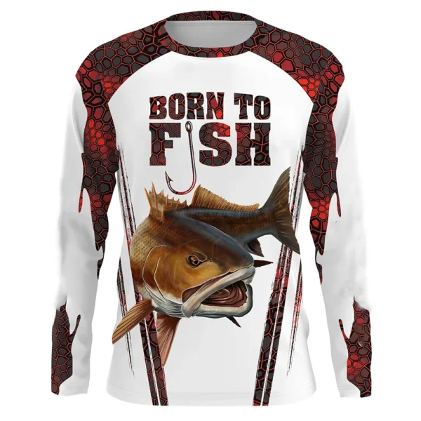 Fish 3D Print Summer Fishing T-shirt Casual Long Sleeve