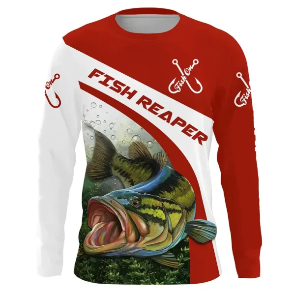Fish 3D Print Summer Fishing T-shirt Casual Long Sleeve
