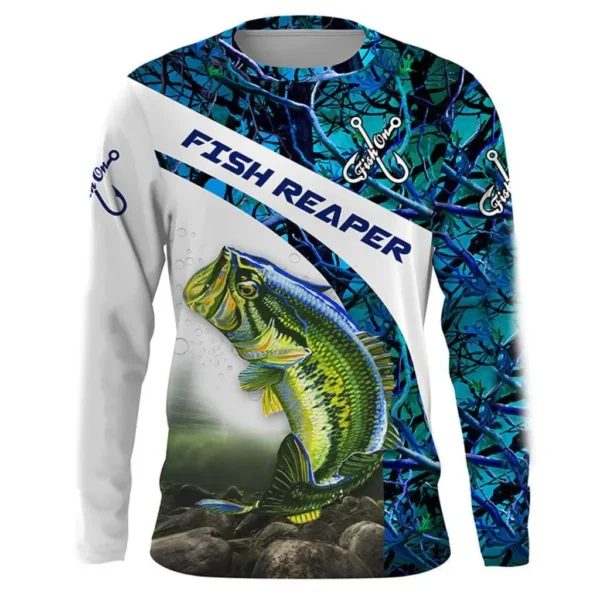 Fish 3D Print Summer Fishing T-shirt Casual Long Sleeve