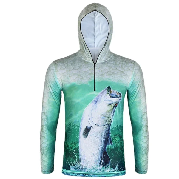 Fishing Hoodie Soft Breathable Quick Dry Anti-UV