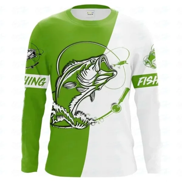 Fishing Summer  O-Neck T-shirt Casual Long Sleeve