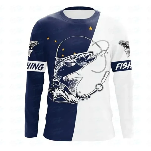 Fishing Summer  O-Neck T-shirt Casual Long Sleeve