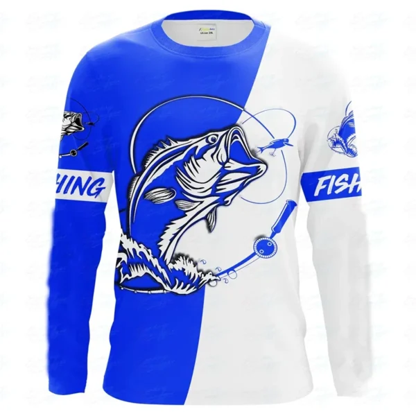 Fishing Summer  O-Neck T-shirt Casual Long Sleeve