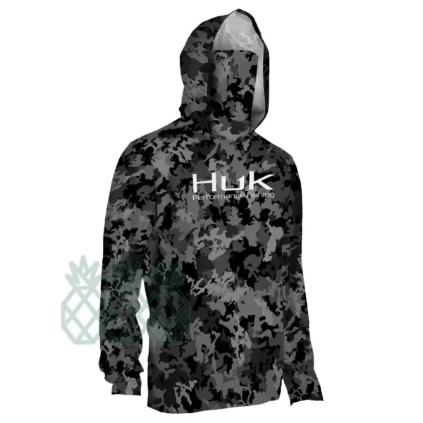 HUK Fishing Hoodie Camouflage Long Sleeve Masked