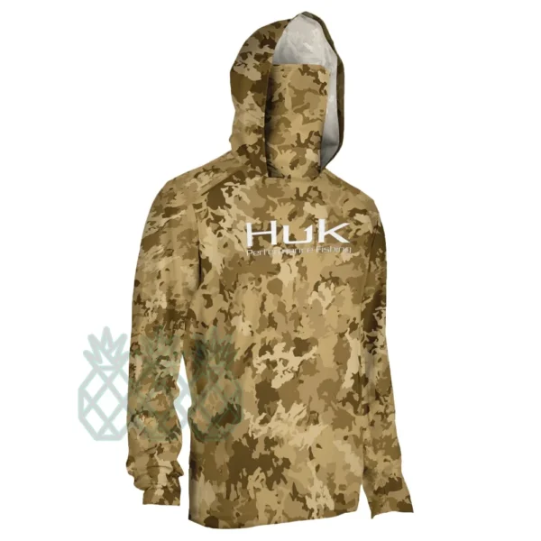 HUK Fishing Hoodie Camouflage Long Sleeve Masked