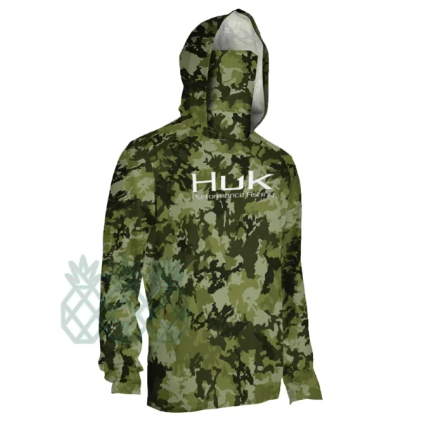 HUK Fishing Hoodie Camouflage Long Sleeve Masked