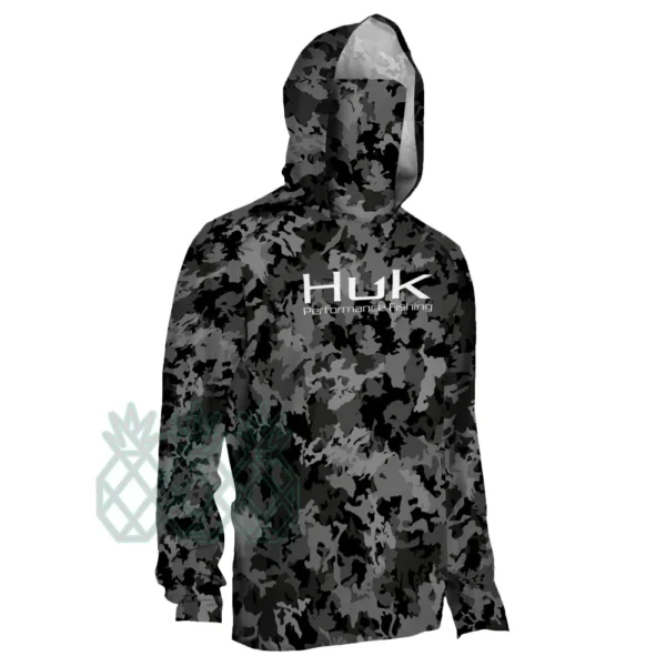 HUK Fishing Hoodie Camouflage Long Sleeve Masked
