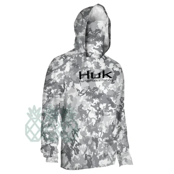 HUK Fishing Hoodie Camouflage Long Sleeve Masked