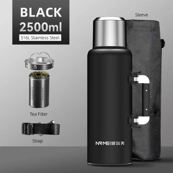 NRMEI Stainless Steel Water Bottle with Handle